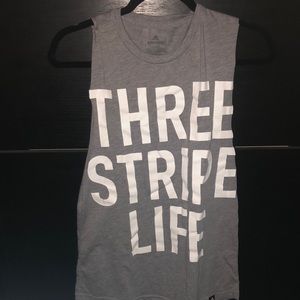 Adidas womens medium 3 stripe life tank